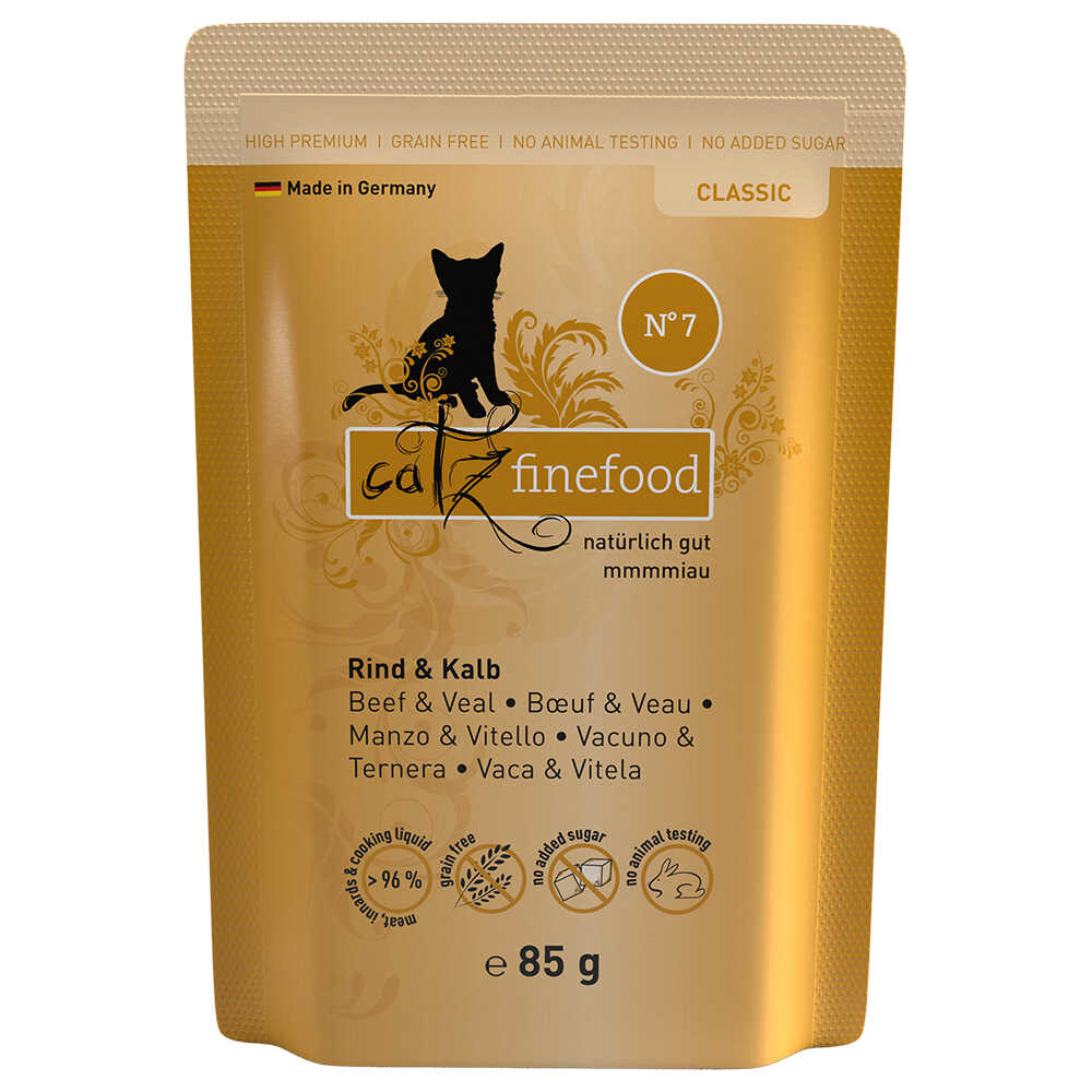 catz finefood saszetki, 8 x 85 g - Wołowina z cielęciną