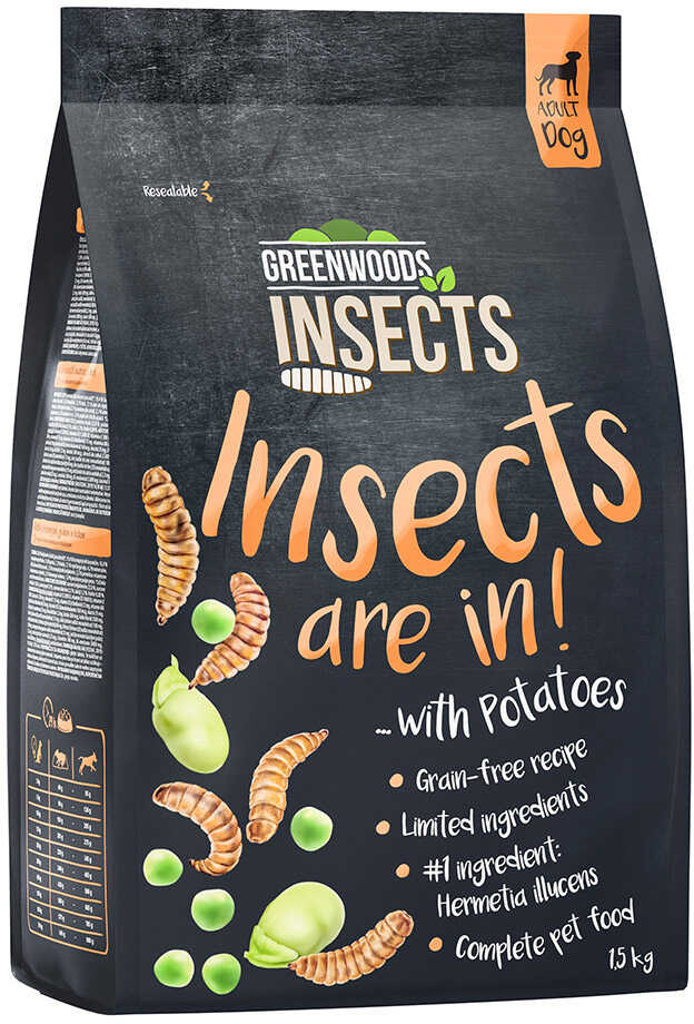 Greenwoods 1,5 kg w super cenie! - Insects, insekty z ziemniakami, grochem i bobem
