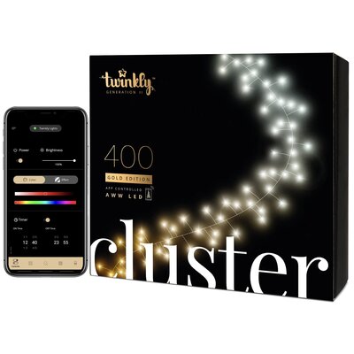 TWINKLY Łańcuch cluster Twinkly CCT, czarny, 400-pkt. 6m