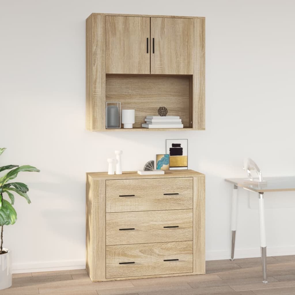 Szafka ścienna, dąb sonoma, 80x33x80cm, materiał drewnopochodny