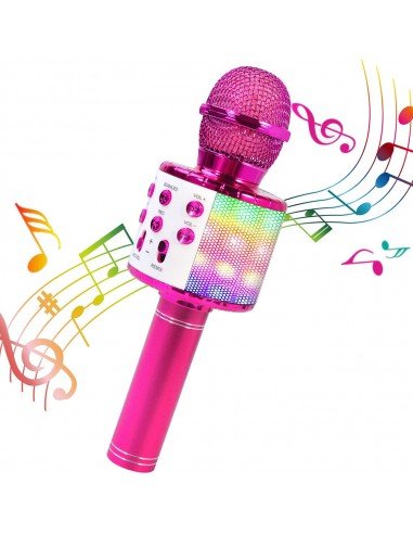 Mikrofon Karaoke Bezprzewodowy Bluetooth Podświetlany Led Głośnik