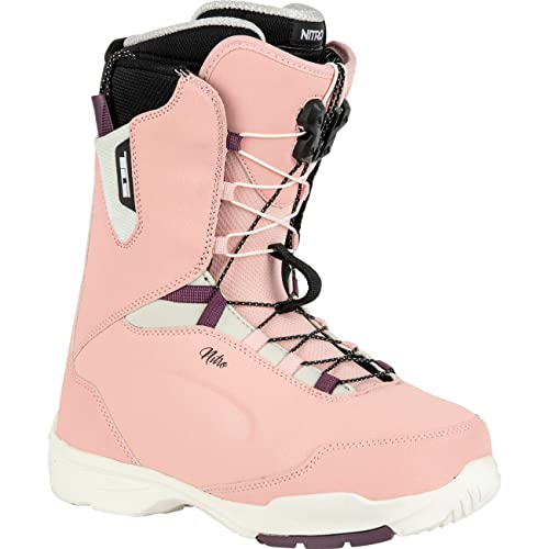 Nitro Damskie deski snowboardowe Scala TLS '23 All Mountain Freeride Freestyle system szybkiego sznurowania Boot Snowboardboot, Rose-White, MP 27,0 // EU 41 1/3 // US 9,5