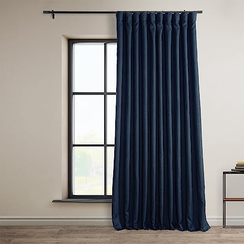 HPD Half Price Drapes BOCH-LN1853-108-DW sztuczna pościel bardzo szeroka zasłona zaciemniająca do pokoju (1 panel), 100 x 108, indygo