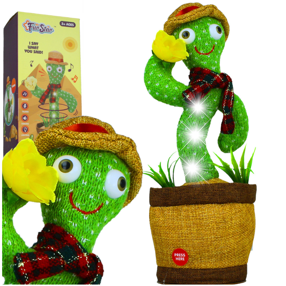 Interaktywny Kaktus Tańczy Śpiewa Powtarza Nagrywa U902