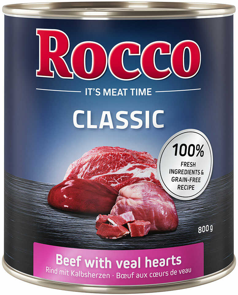 Rocco 19 + 5 gratis! Classic 24 x 800 g Wołowina z seracmi cielęcymi