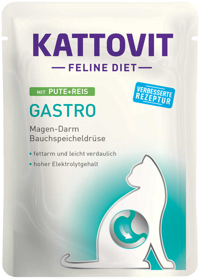 Kattovit Gastro w saszetkach - Indyk z ryżem, 6 x 85 g