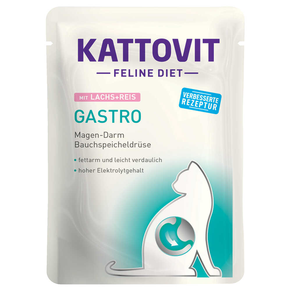 Kattovit Gastro w saszetkach - Łosoś z ryżem, 12 x 85 g