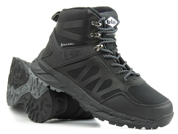Ciepłe buty męskie trekkingowe z AQUA SHELL - LEE COOPER 22-01-1402M, czarne - Lee Cooper