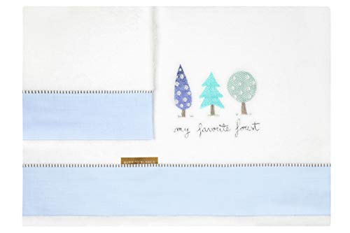 Burrito Blanco | Koralowa pościel Haftowane łóżeczko dziecięce 913 Niebieski | dla Minicuna 50 cm (+ Dostępne wymiary) | Pościel dla niemowląt