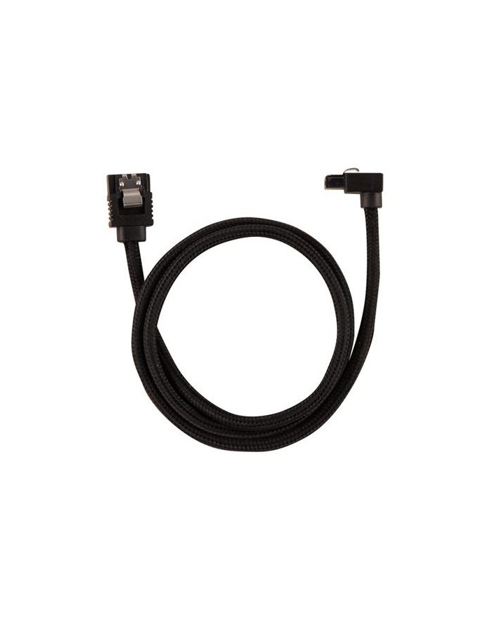 Corsair Premium Sleeved SATA-Kabel gewinkelt schwarz 60cm - 2er