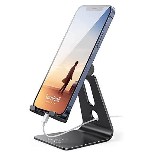 WANNAGL Lamicall regulowany stojak na telefon komórkowy – uchwyt pod wieloma kątami, do iPhone 14 Pro Max Plus, 13 12 Pro Max Mini, 11 Pro, Xs, X, 8, 7, 6 Plus, SE, Samsung S10 S9, smartfonów