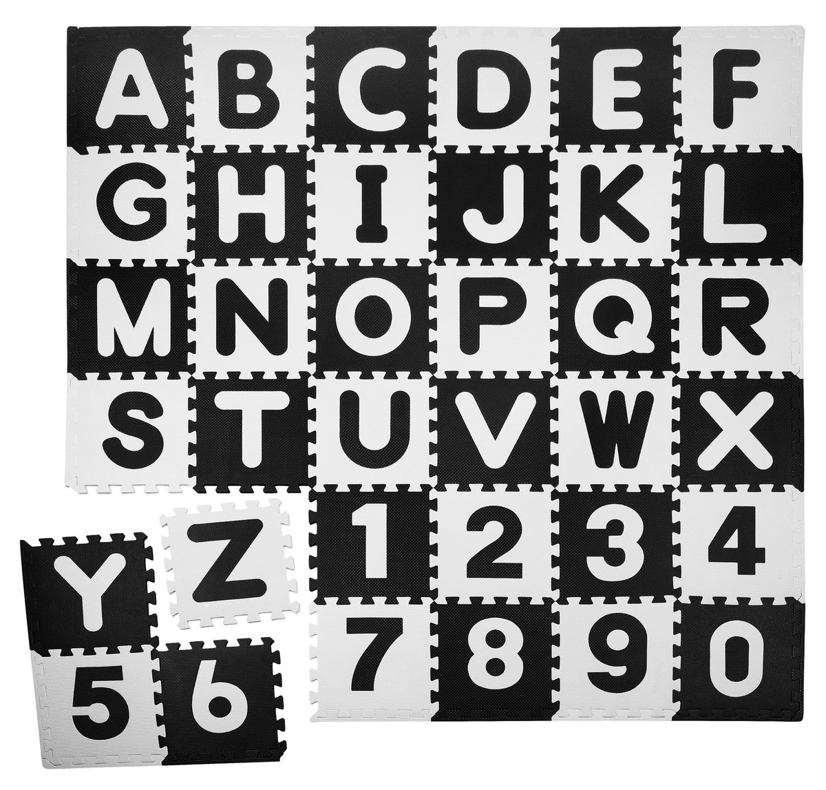 Humbi, puzzle piankowe Alfabet Cyfry kontrastowa