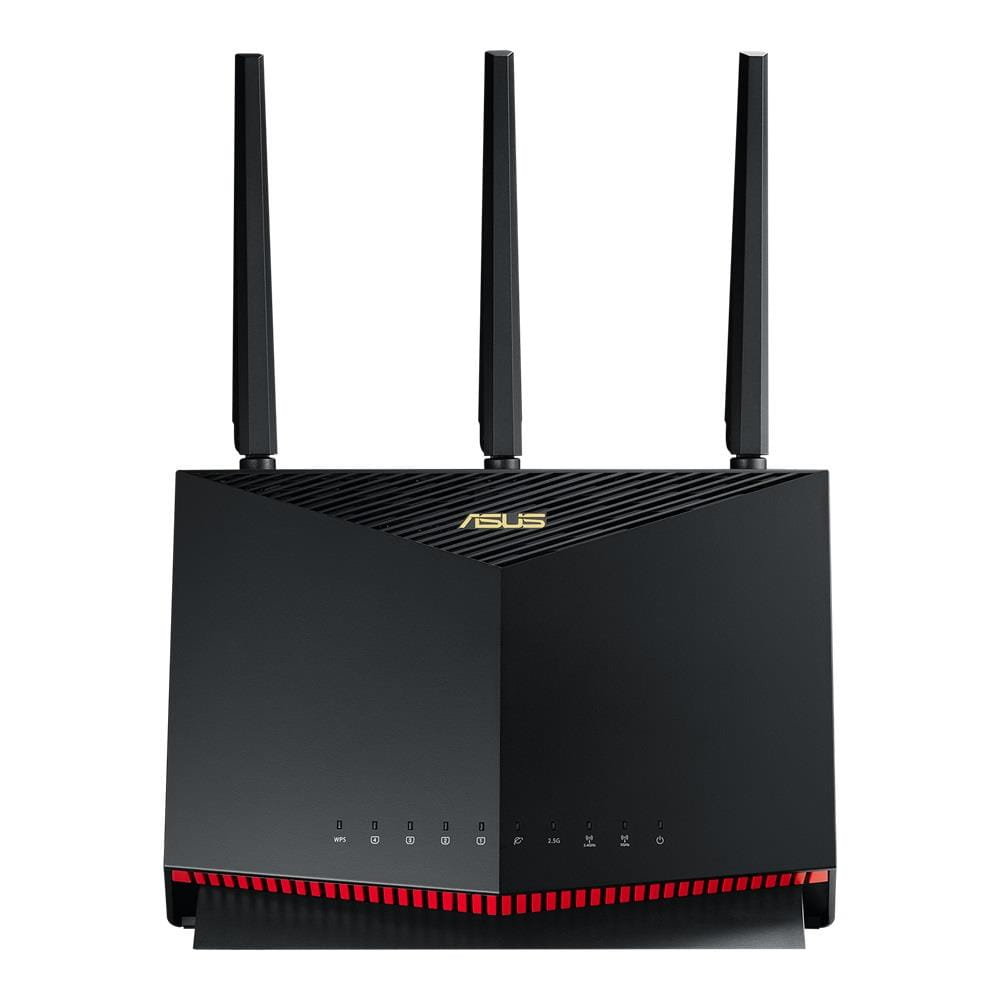 Wireless Router|ASUS|Wireless Router|5700 Mbps|Wi-Fi 5|Wi-Fi 6|IEEE 802.11a|IEEE 802.11b|IEEE 802.11g|IEEE 802.11n|IEEE 802.11ac|IEEE 802.11ax|Number of antennas 3|RT-AX86U