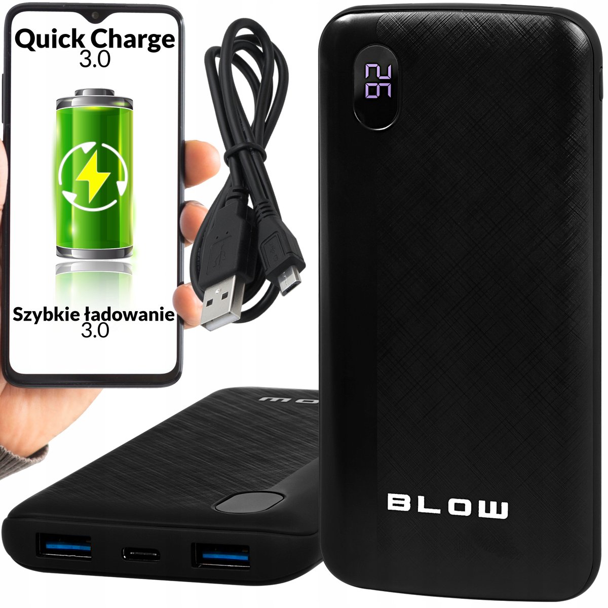 Blow Powerbank 20000mAh 2xUSB USB-C QC 3.0 PD 20W