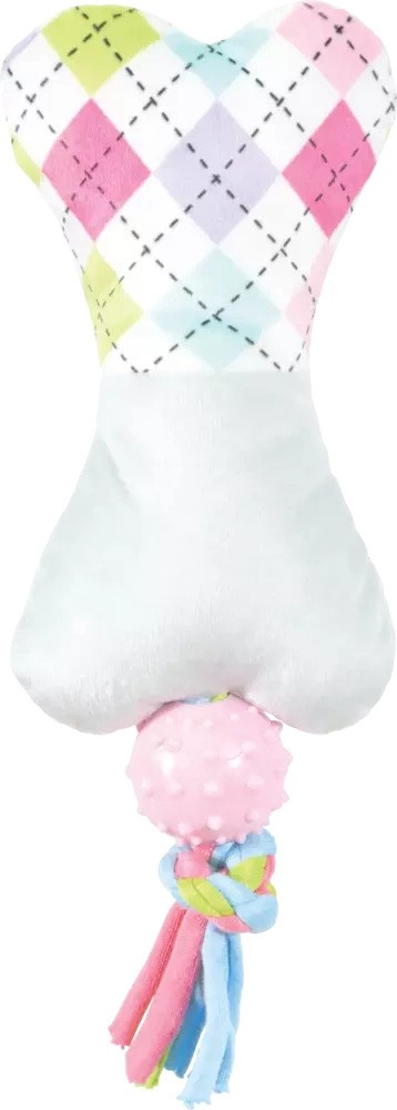 Zolux Zabawka kość pluszowa dla szczeniaka TINY szara 18,5 cm