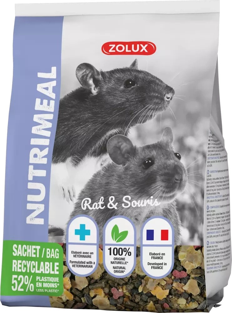 Фото - Корм для гризуна Zolux Mieszanka NUTRIMEAL 3 myszy,szczurów 800 g 