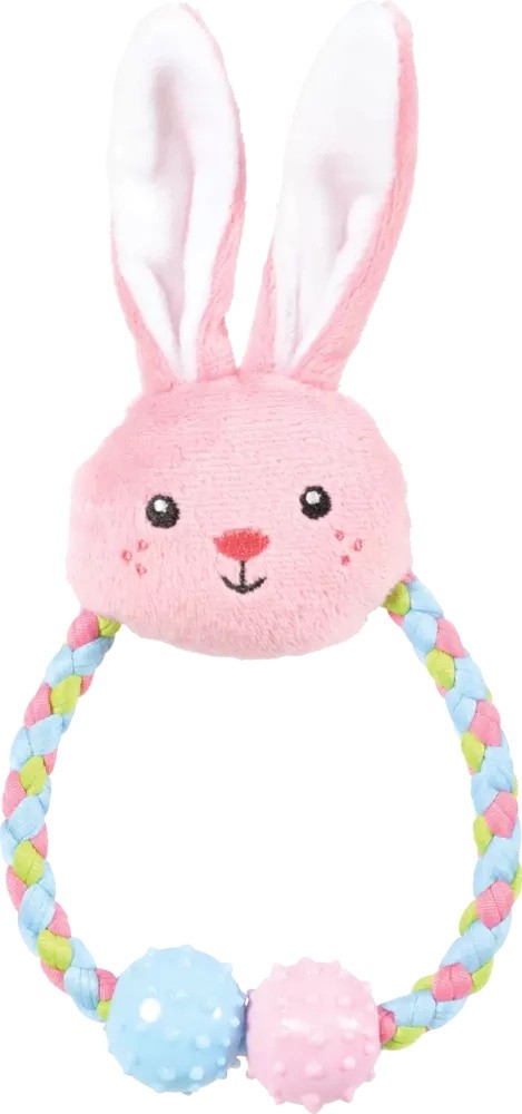 Zolux Zabawka ze sznurkiem dla szczeniaka TINY różowa 15 cm