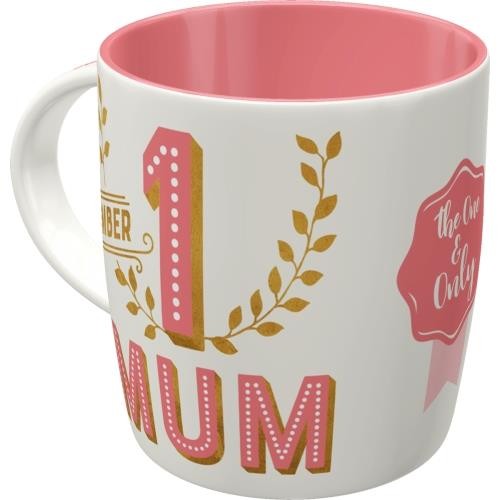 Retro Kubek Ceramiczny Najlepsza Mama Nr 1 340 ml