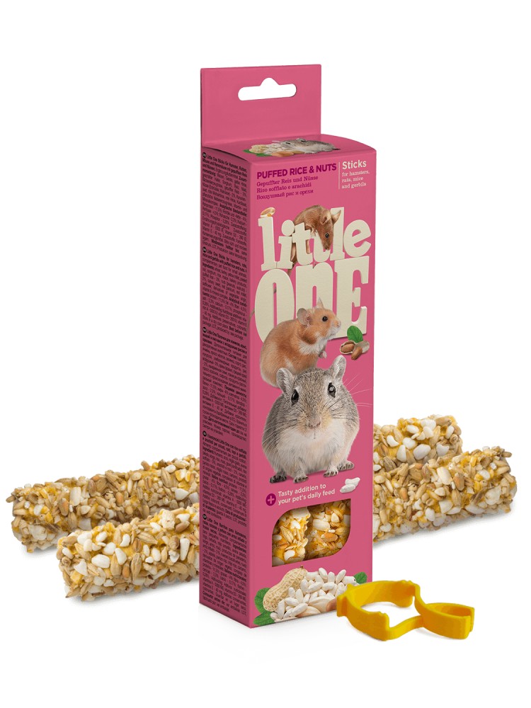 Little One Kolby dla gryzoni z ryżem i orzechami 2x60g