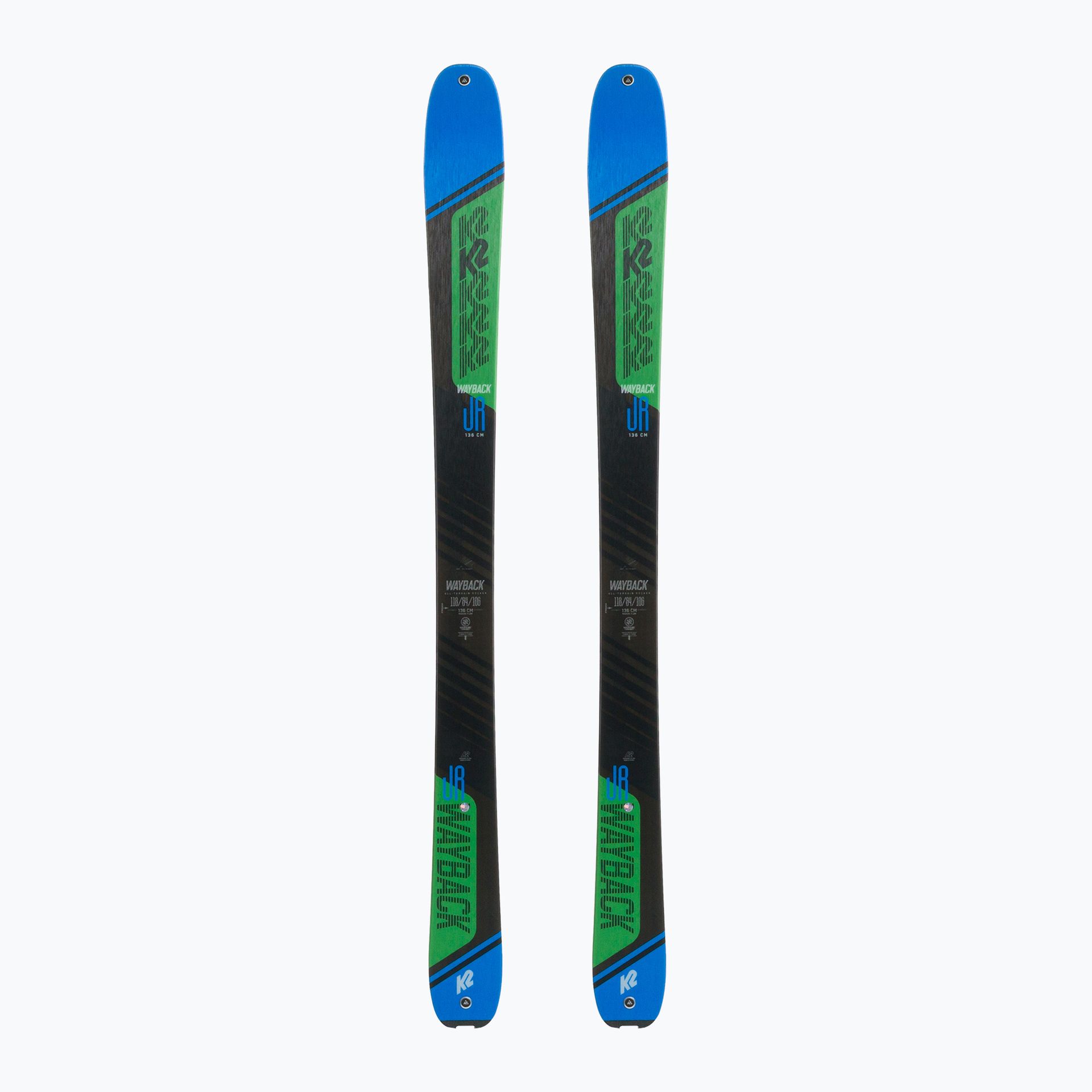 Narty skiturowe dziecięce K2 Wayback Jr niebiesko-zielone 10G0206.101.1 146 cm