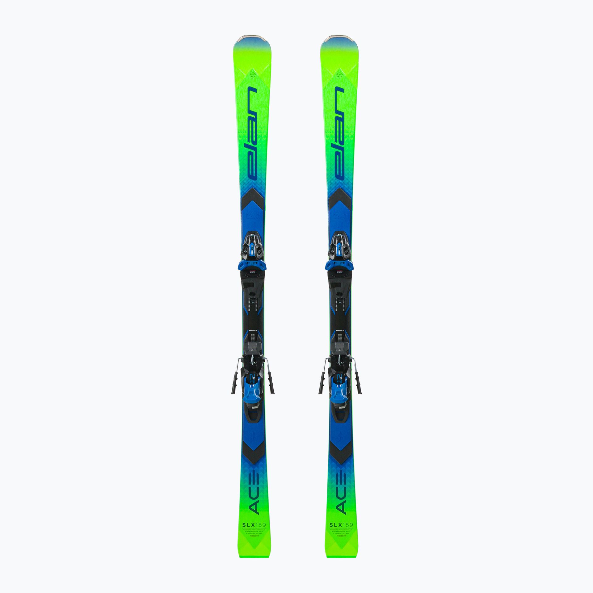 Narty zjazdowe Elan Ace SLX Fusion + EMX 12 zielono-niebieskie AAKHRD21 164 cm