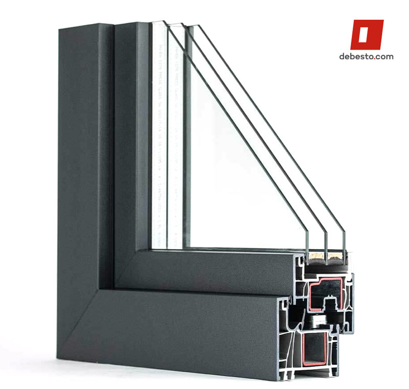 Okno plastikowe PCV Gealan Linear Okno rozwierno-uchylne 500x500