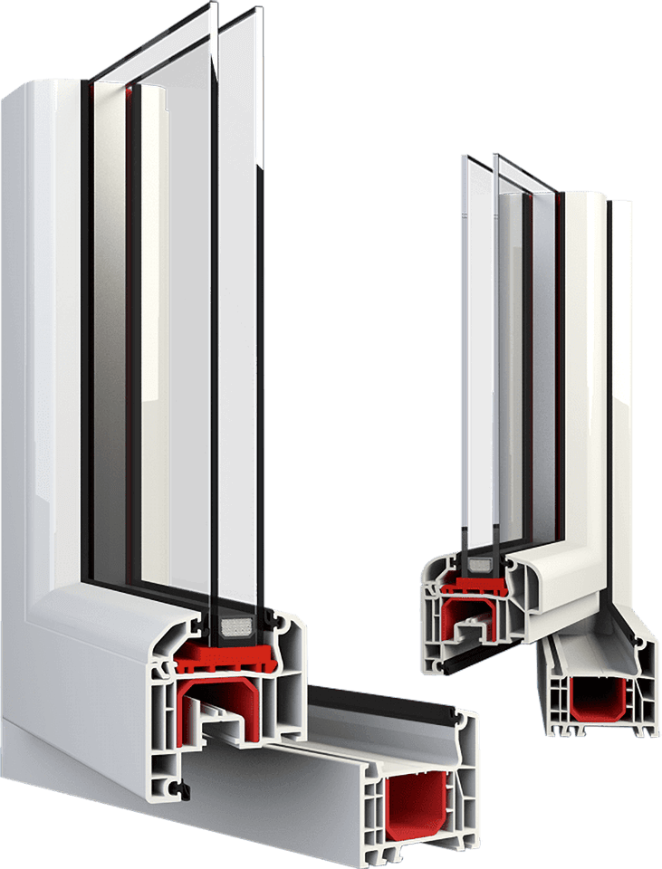 Okno plastikowe PCV Aluplast Ideal 4000 Okna balkonowe rozwierne + rozwierno-uchylne (ruchomy słupek) 1200x2000