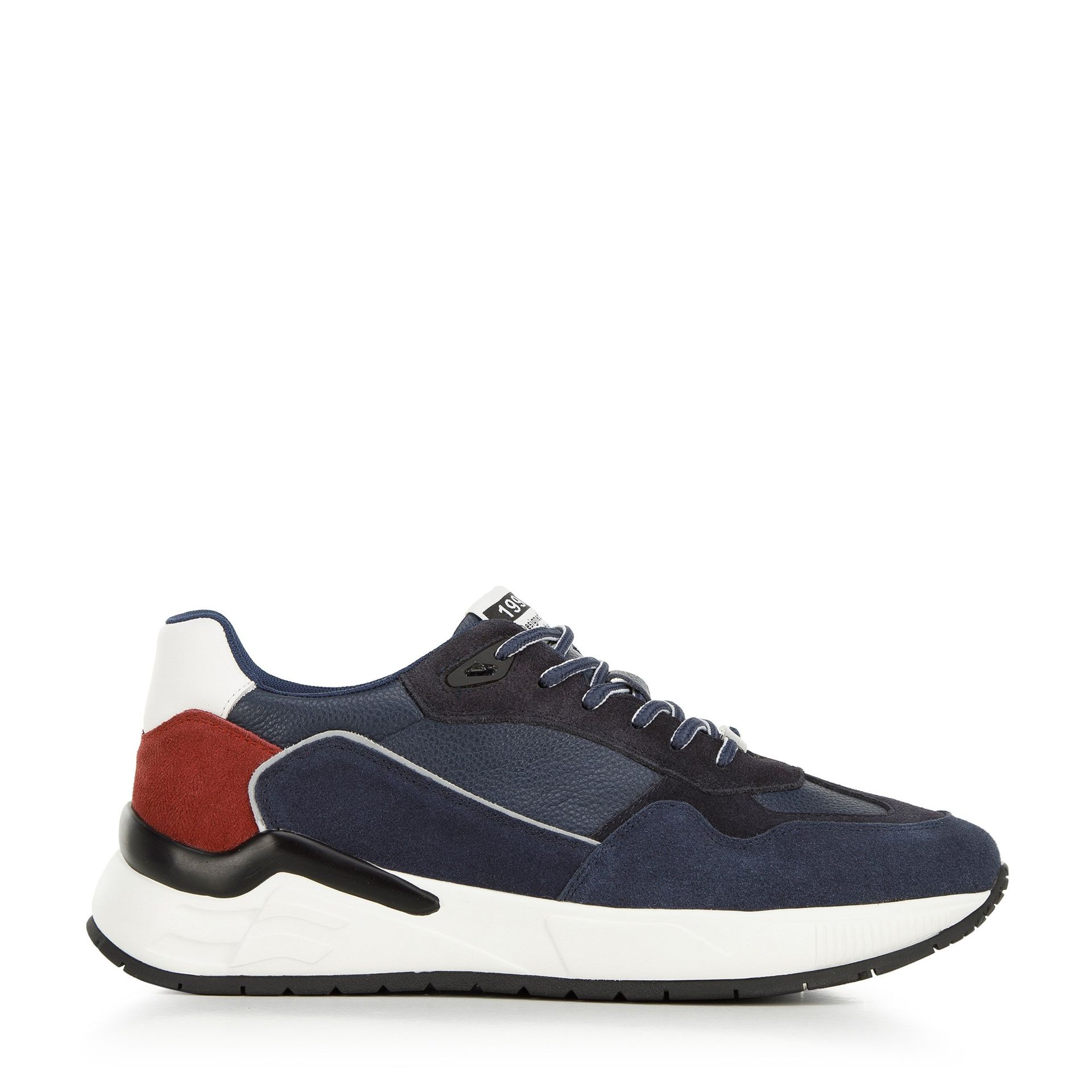 Męskie sneakersy skórzane z motywem w jodełkę