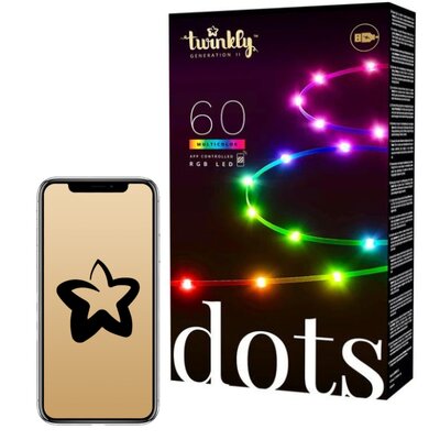 Twinkly Dots łańcuch LED RGB, czarny, IP20, 3m