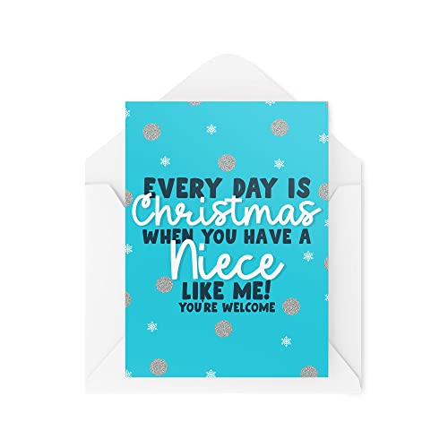Śmieszne nowości kartki świąteczne | 'Every Day Is Christmas When You Have A Siice' | Prezent świąteczny Boże Narodzenie | zabawne przekomarzanie | CBH1374