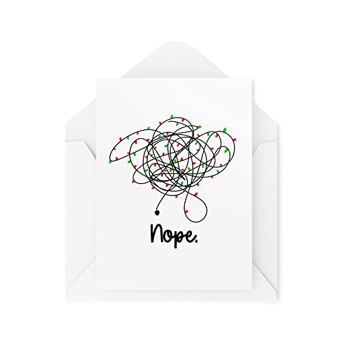 Śmieszne nowości kartki świąteczne | Nope Tangled Christmas Lights | Prezent świąteczny Boże Narodzenie | Zabawne przekomarzanie się | CBH1377