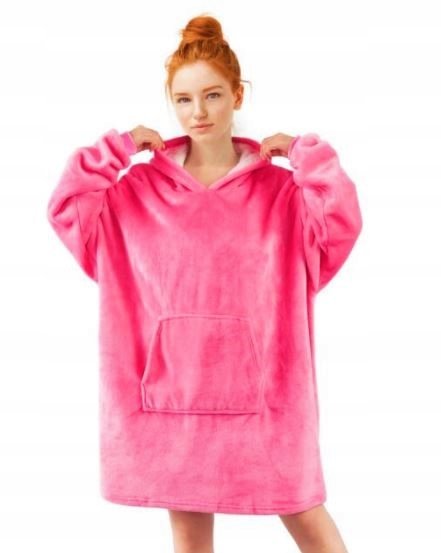 Ciepły Koc Z Rękawami Oversize Futrzak 2W1 Gruby Xxl [74Kf]