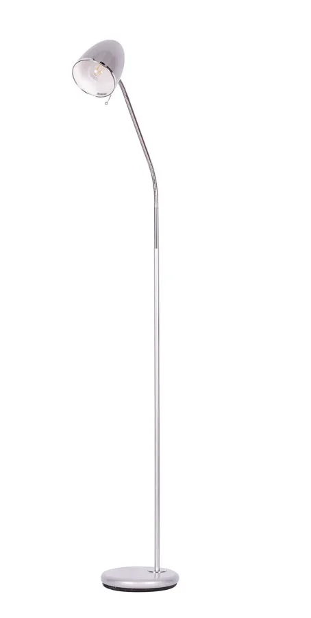 Srebrna metalowa lampa podłogowa - S883-Mozino