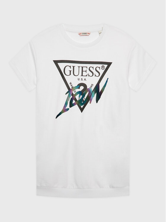 Guess Sukienka codzienna J3RK01 KB4O0 Biały Regular Fit