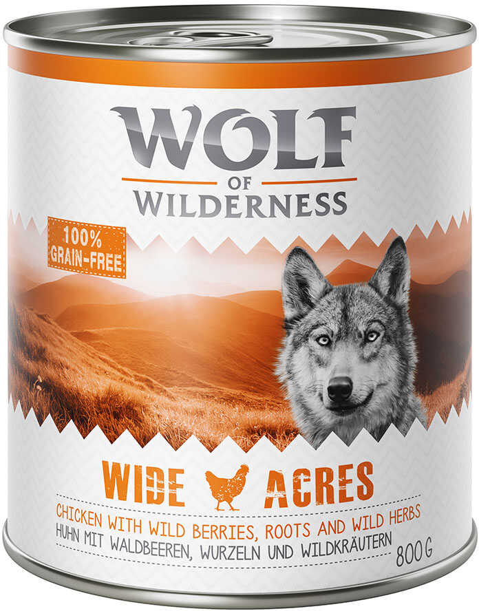 Wolf of Wilderness Adult, 24 x 800 g Wide Acres, kurczak