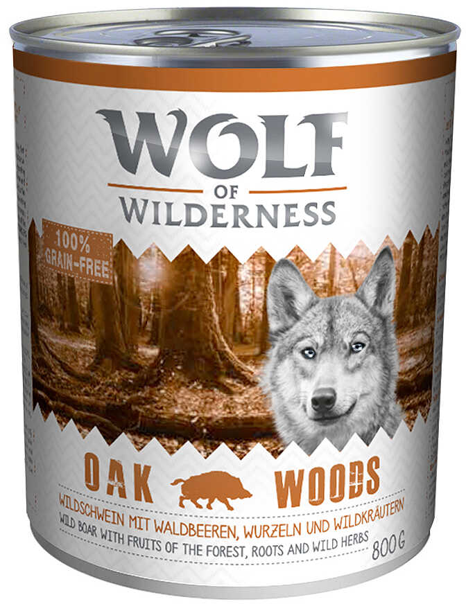 Wolf Of Wilderness 24 X 800 G - Oak Woods - Dzik
