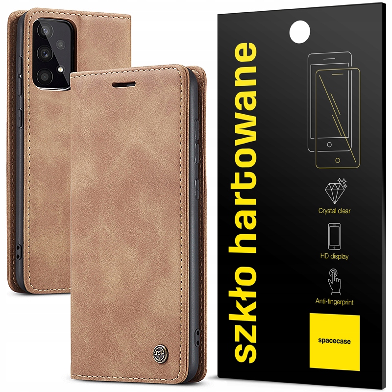 Etui Z Klapką Do Galaxy A53 Skórzane Portfel Pokrowiec Zamykane Szkło