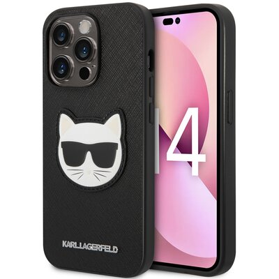 Karl Lagerfeld Etui Saffiano Choupette Head Patch do Apple iPhone 14 Pro Max Czarny