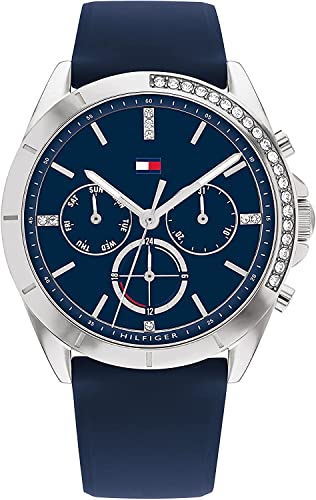 Tommy Hilfiger Damski analogowy zegarek kwarcowy, granatowy, pasek