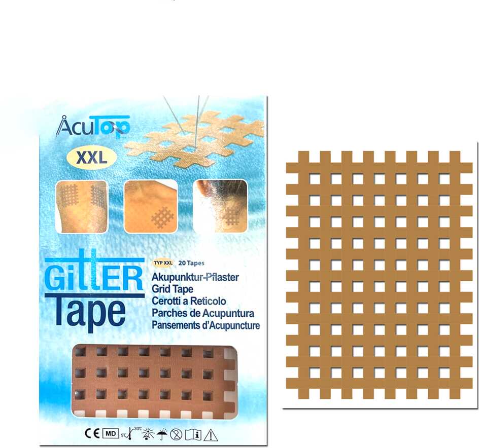 ACUTOP GITTER TAPE XXL - Duże plastry krzyżowe na punkty spustowe i akupunkturowe - 20 tapes (Cross XXL ACT)