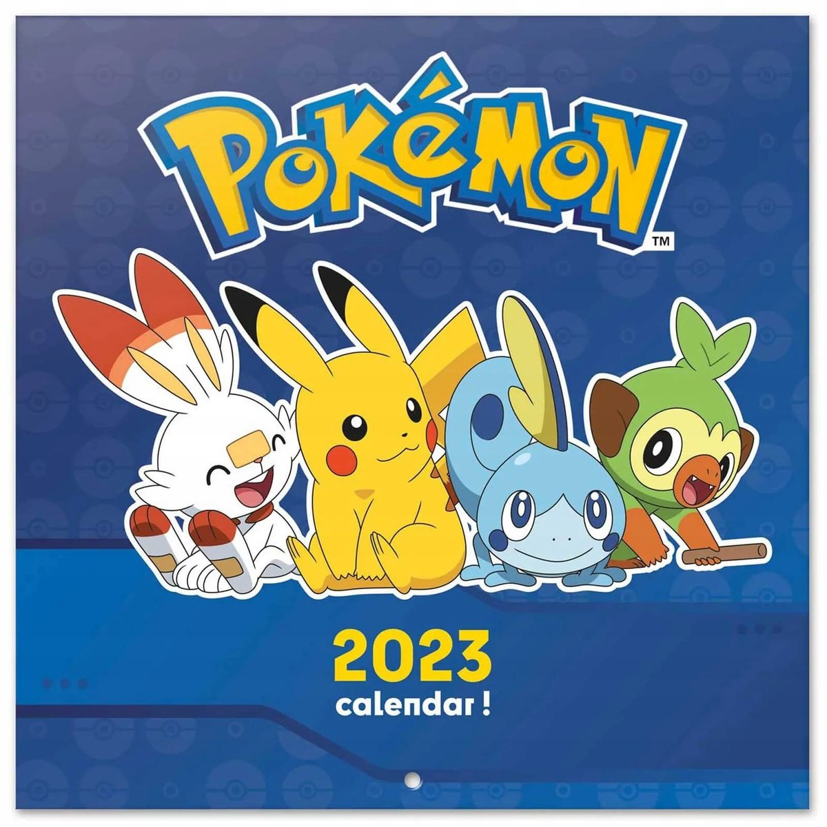 Kalendarz miesięczny, 2023, Ścienny, Pokemon Blue
