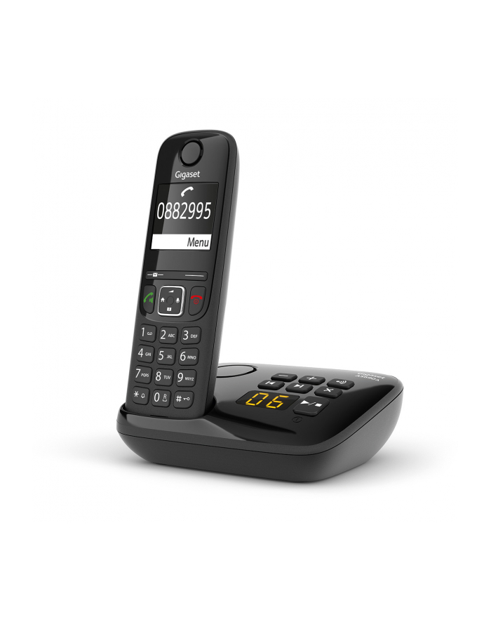 Gigaset AS690A D-ECT Cordless Phone with Answering Machine CZARNY