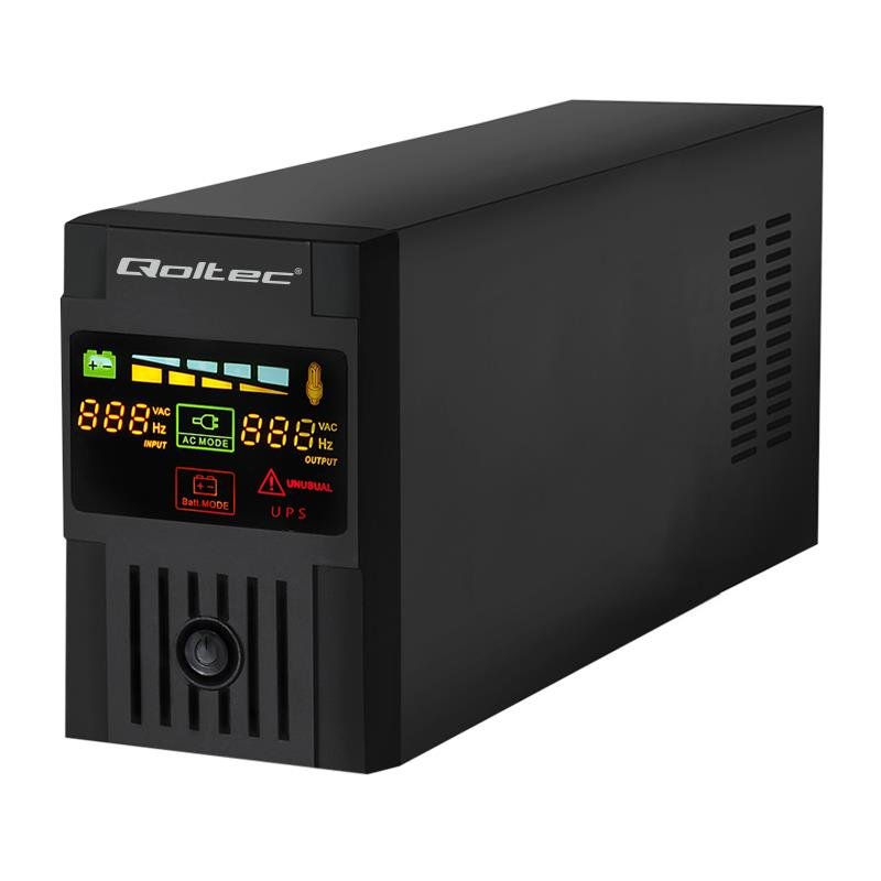 Qoltec Zasilacz awaryjny UPS MONOLITH | 800VA | 480W | LCD | USB (53952)
