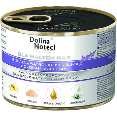 Dolina Noteci Premium Junior Małe Rasy Wątróbka Królika I Ozorek Jelenia 0,185 kg