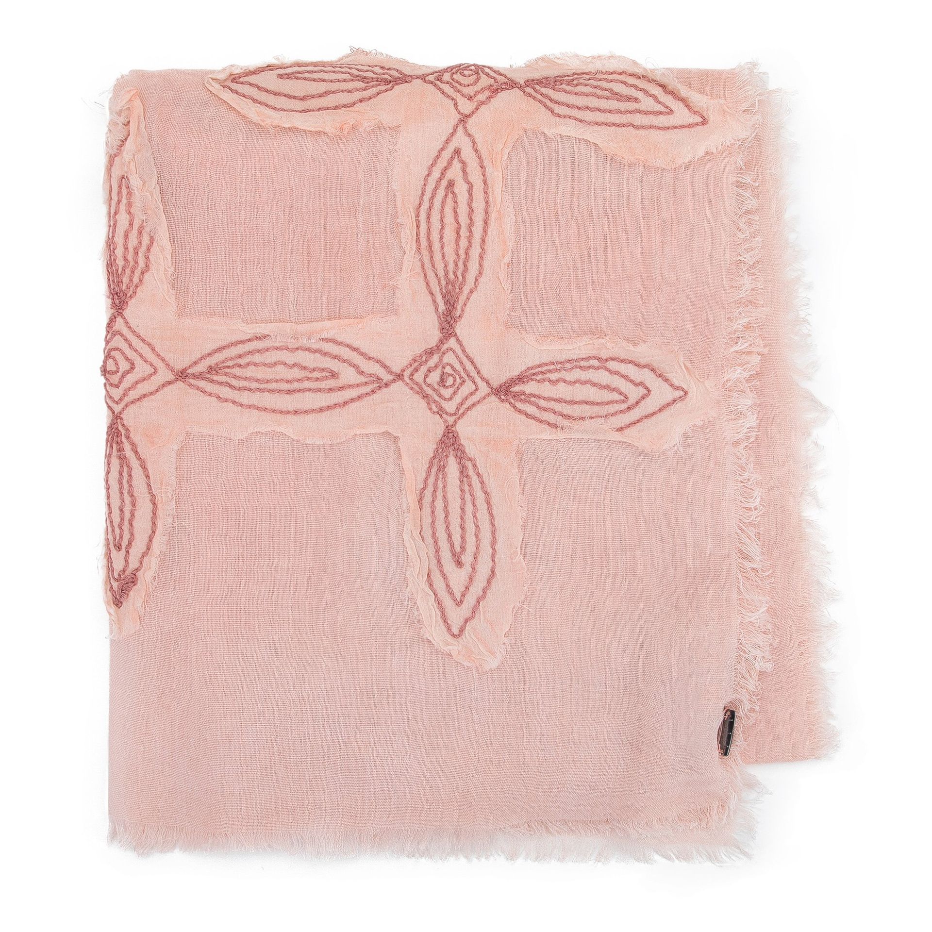 Damski szal z naszywanym wzorem