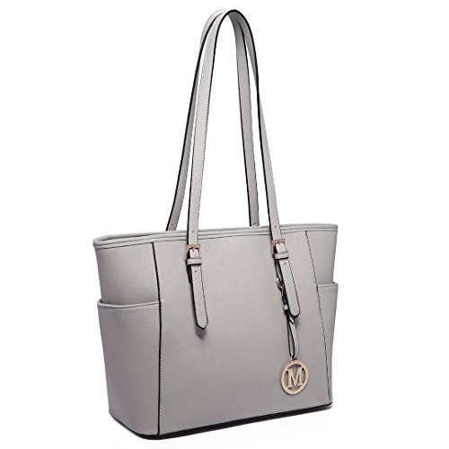Miss Lulu Torebka damska torba na ramię, torba do pracy biznesowej, skóra syntetyczna, lekka, duża pojemność, może pomieścić 13,3-calowy laptop, przedmiot A4, tablet 25 cm, regulowany uchwyt