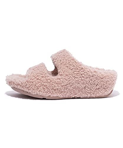 Fitflop Damskie kapcie Shuv z kręconymi włosami z dwóch prętów, BEŻOWY, 43 EU