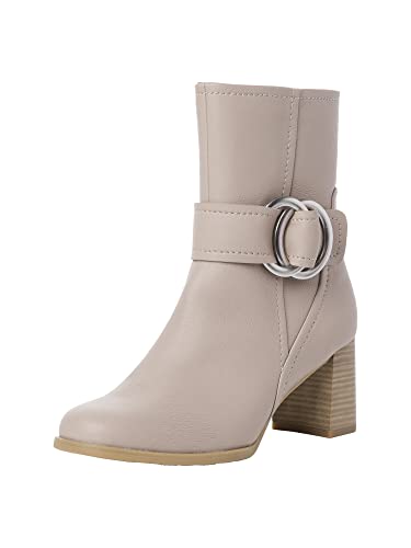 Marco Tozzi Damskie buty 2-25346-29 na obcasie, kozaki, kość słoniowa, 37 EU