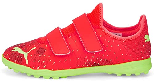 PUMA Unisex dziecięce przyszłość Z 4,4 Tt V Jr buty piłkarskie, Fiery Coral Fizzy Light Puma czarny łosoś, 23 EU