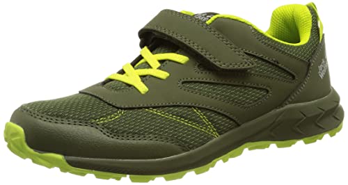 Jack Wolfskin Chłopięce unisex dzieci Woodland Low VC K buty trekkingowe, zielone/limonkowe, 10/11 UK dziecko